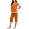 image:imagePrinStory Pajamas for Women Set Capri Pjs Soft Lounge Sets S4XLOrange