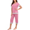 image:imagePrinStory Pajamas for Women Set Capri Pjs Soft Lounge Sets S4XLPink