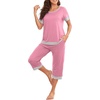 image:imagePrinStory Pajamas for Women Set Capri Pjs Soft Lounge Sets S4XLPink