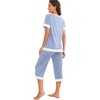 image:imagePrinStory Pajamas for Women Set Capri Pjs Soft Lounge Sets S4XLSpot Blue