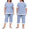 image:imagePrinStory Pajamas for Women Set Capri Pjs Soft Lounge Sets S4XLSpot Blue