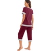 image:imagePrinStory Pajamas for Women Set Capri Pjs Soft Lounge Sets S4XLWine Red