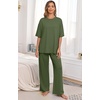image:imagePrinStory Pajamas for Women Soft Pjs Lounge Set S4XLArmy Green