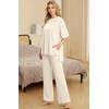 image:imagePrinStory Pajamas for Women Soft Pjs Lounge Set S4XLBeige