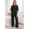 image:imagePrinStory Pajamas for Women Soft Pjs Lounge Set S4XLBlack