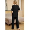 image:imagePrinStory Pajamas for Women Soft Pjs Lounge Set S4XLBlack