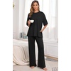 image:imagePrinStory Pajamas for Women Soft Pjs Lounge Set S4XLBlack