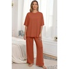 image:imagePrinStory Pajamas for Women Soft Pjs Lounge Set S4XLCaramel