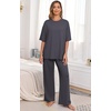 image:imagePrinStory Pajamas for Women Soft Pjs Lounge Set S4XLDark Gray