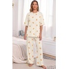 image:imagePrinStory Pajamas for Women Soft Pjs Lounge Set S4XLFpapricot Bear