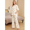image:imagePrinStory Pajamas for Women Soft Pjs Lounge Set S4XLFpapricot Bear