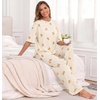 image:imagePrinStory Pajamas for Women Soft Pjs Lounge Set S4XLFpapricot Bear