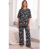 image:imagePrinStory Pajamas for Women Soft Pjs Lounge Set S4XLFpblack Daisy