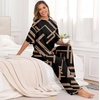 image:imagePrinStory Pajamas for Women Soft Pjs Lounge Set S4XLFpblack Rectangle