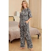 image:imagePrinStory Pajamas for Women Soft Pjs Lounge Set S4XLFpblack Tree Grain
