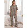 image:imagePrinStory Pajamas for Women Soft Pjs Lounge Set S4XLFpcoffee Colorful Cat