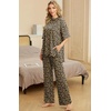 image:imagePrinStory Pajamas for Women Soft Pjs Lounge Set S4XLFpld Khaki