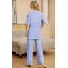 image:imagePrinStory Pajamas for Women Soft Pjs Lounge Set S4XLFpspot Blue