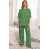 image:imagePrinStory Pajamas for Women Soft Pjs Lounge Set S4XLFpspot Green