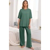 image:imagePrinStory Pajamas for Women Soft Pjs Lounge Set S4XLHaze Blue