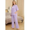image:imagePrinStory Pajamas for Women Soft Pjs Lounge Set S4XLLight Purple