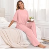 image:imagePrinStory Pajamas for Women Soft Pjs Lounge Set S4XLMedium Pink