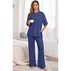 image:imagePrinStory Pajamas for Women Soft Pjs Lounge Set S4XLNavy Blue