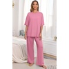 image:imagePrinStory Pajamas for Women Soft Pjs Lounge Set S4XLPink
