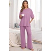 image:imagePrinStory Pajamas for Women Soft Pjs Lounge Set S4XLPurple Red
