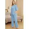 image:imagePrinStory Pajamas for Women Soft Pjs Lounge Set S4XLSky Blue