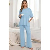 image:imagePrinStory Pajamas for Women Soft Pjs Lounge Set S4XLSky Blue