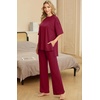 image:imagePrinStory Pajamas for Women Soft Pjs Lounge Set S4XLWine Red