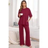 image:imagePrinStory Pajamas for Women Soft Pjs Lounge Set S4XLWine Red