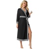 image:imagePrinStory Robes for Women Long Soft Robe Lightweight Bathrobe S2XLBlack