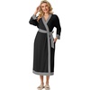 image:imagePrinStory Robes for Women Long Soft Robe Lightweight Bathrobe S2XLBlack