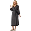 image:imagePrinStory Robes for Women Long Soft Robe Lightweight Bathrobe S2XLDark Gray