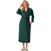 image:imagePrinStory Robes for Women Long Soft Robe Lightweight Bathrobe S2XLDark Green