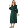 image:imagePrinStory Robes for Women Long Soft Robe Lightweight Bathrobe S2XLDark Green