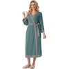 image:imagePrinStory Robes for Women Long Soft Robe Lightweight Bathrobe S2XLHaze Blue