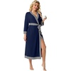 image:imagePrinStory Robes for Women Long Soft Robe Lightweight Bathrobe S2XLNavy Blue