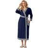 image:imagePrinStory Robes for Women Long Soft Robe Lightweight Bathrobe S2XLNavy Blue