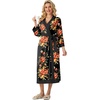 image:imagePrinStory Robes for Women Long Soft Robe Lightweight Bathrobe S2XLRed Brown Black