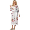 image:imagePrinStory Robes for Women Long Soft Robe Lightweight Bathrobe S2XLRose White