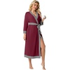 image:imagePrinStory Robes for Women Long Soft Robe Lightweight Bathrobe S2XLWine Red