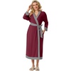 image:imagePrinStory Robes for Women Long Soft Robe Lightweight Bathrobe S2XLWine Red
