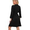 image:imagePrinStory Robes for Women Short Knit Bathrobe S2XLA01 Black