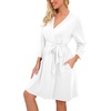 image:imagePrinStory Robes for Women Short Knit Bathrobe S2XLA05 White