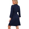 image:imagePrinStory Robes for Women Short Knit Bathrobe S2XLB02 Navy Blue