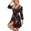 image:imagePrinStory Robes for Women Short Knit Bathrobe S2XLB03 Fpbrown Black