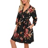 image:imagePrinStory Robes for Women Short Knit Bathrobe S2XLB03 Fpbrown Black